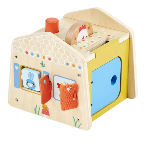 Activity-Haus Versteckspiel von Lilliputiens aus Holz mit Fensterläden und Türen