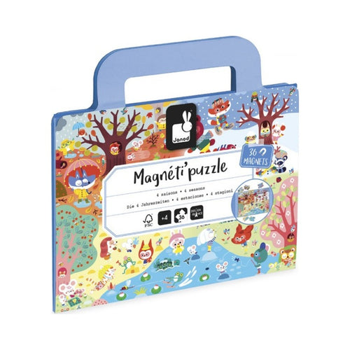 Janod Magnetpuzzle Magneti'Puzzles Vier Jahreszeiten