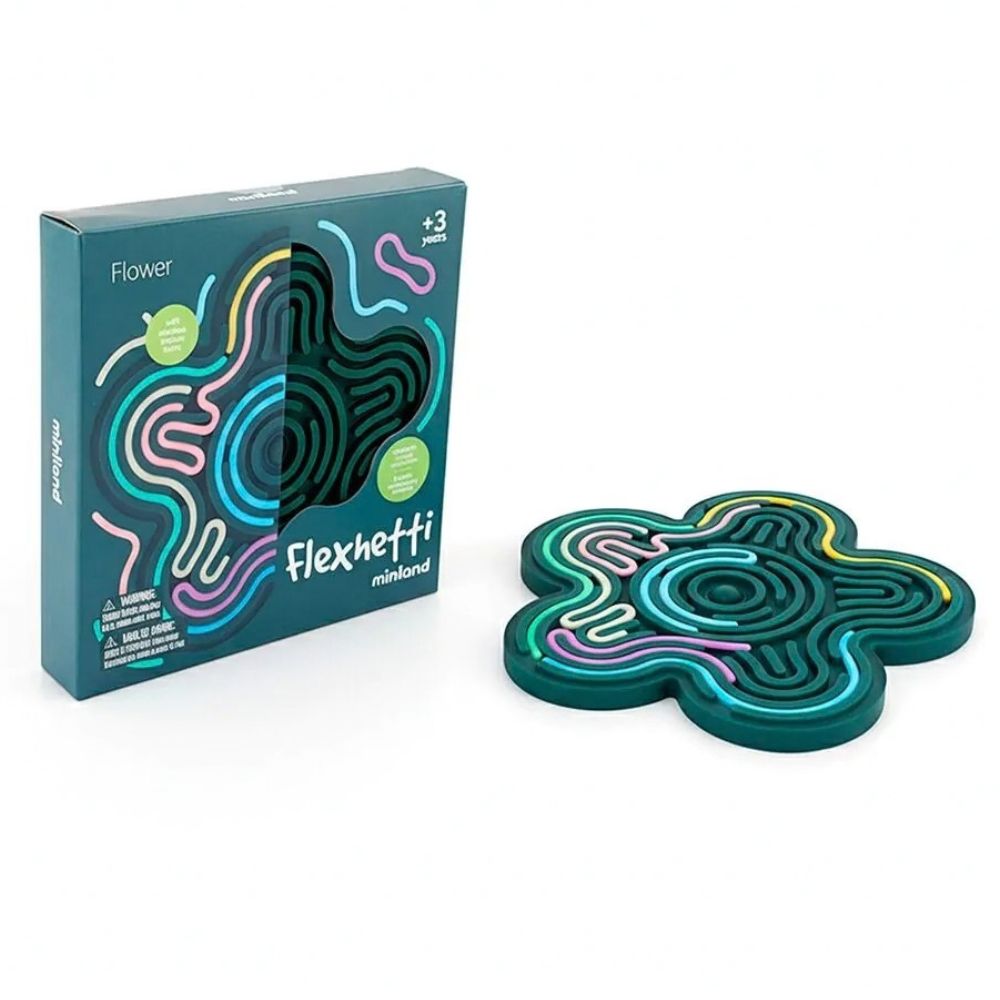 Miniland Flexihetti Blume - Sensorik-Puzzle aus Silikon mit Verpackung