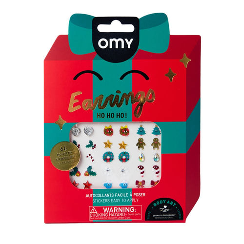 Klebe-Ohrringe HOHOHO von OMY in der Verpackung