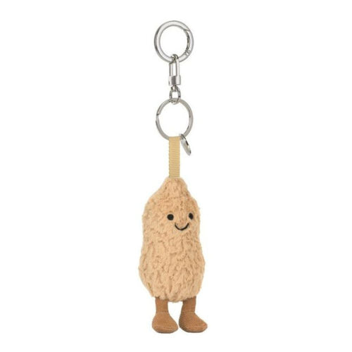 Jellycat Taschenanhänger Erdnuss mit Metallkarabiner und Schlüsselring, Vorderansicht