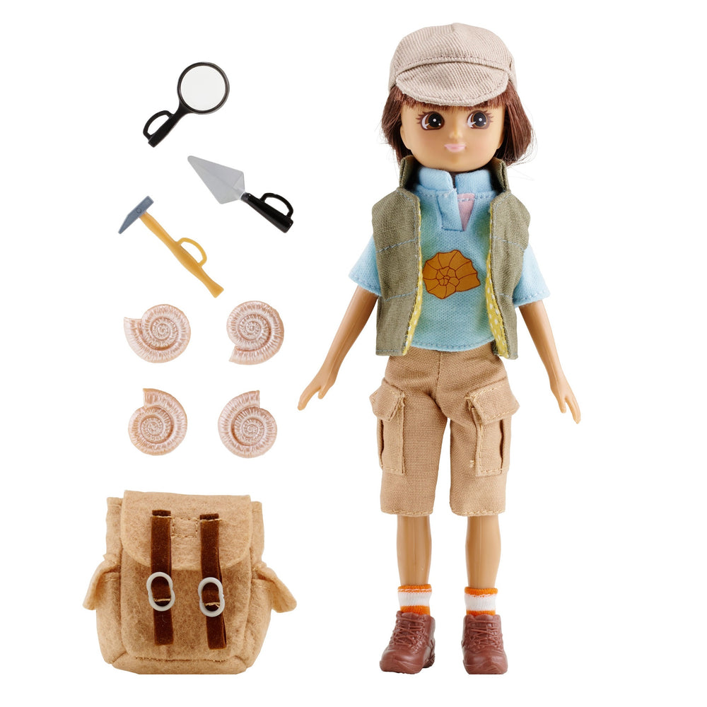 Puppe – Archäologin und Fossiliensammlerin