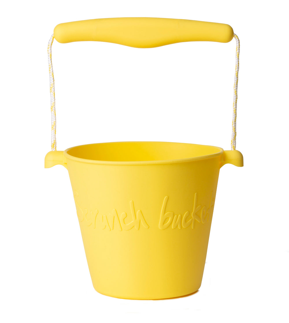 Zusammenklappbarer Eimer für Wasser und Sand – Pastellgelb - Tublu.de