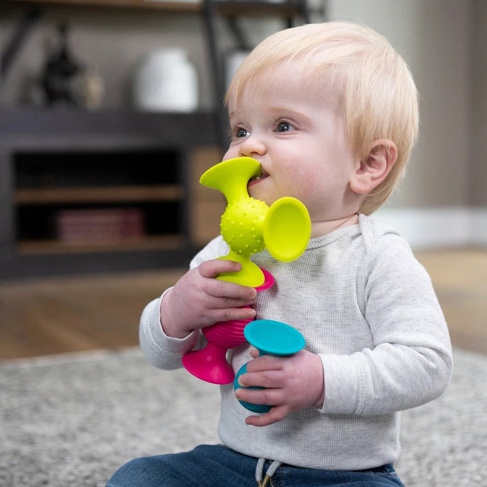 Rasseln Saugnäpfe Pip Squigz Loops - Bobo Orange - Tublu.de