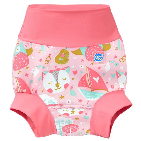 Schwimmwindel Happy Nappy 12-24 Monate Eule und Kätzchen (XL)