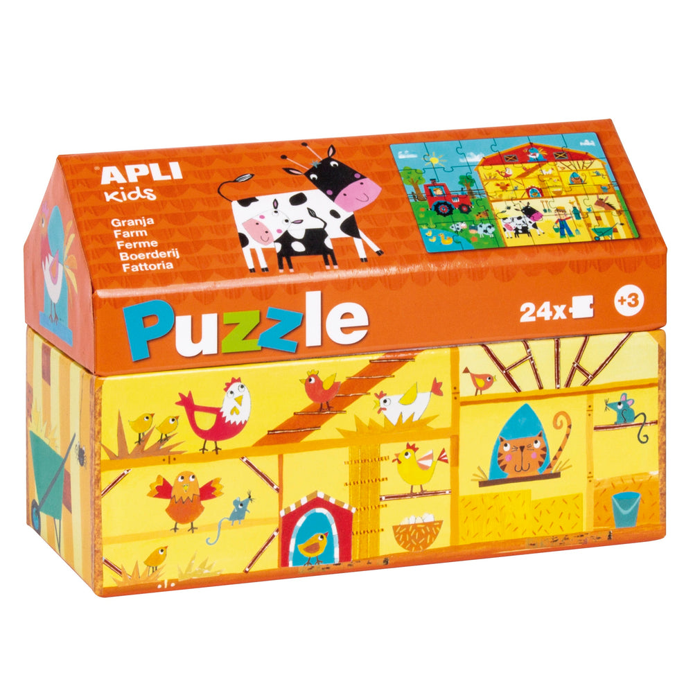 Puzzle in einem Kartonhaus – Auf dem Land 3+ - Tublu.de