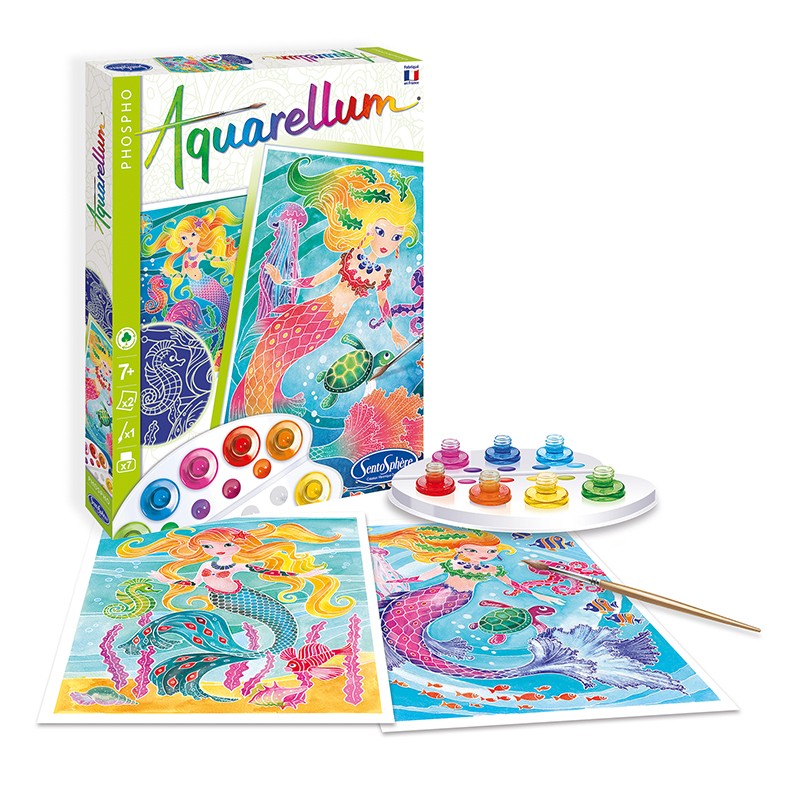 Aquarellum-Malset – Im Dunkeln leuchtende Meerjungfrauen