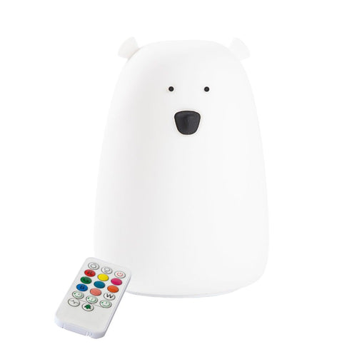 Große Bärenlampe – weiß mit Fernbedienung