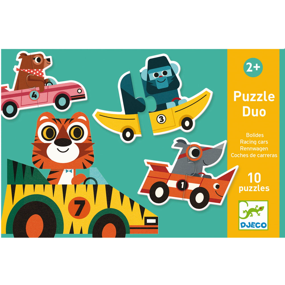 Puzzle Duo Djeco dla najmłodszych - Wyścigówki - Tublu.de