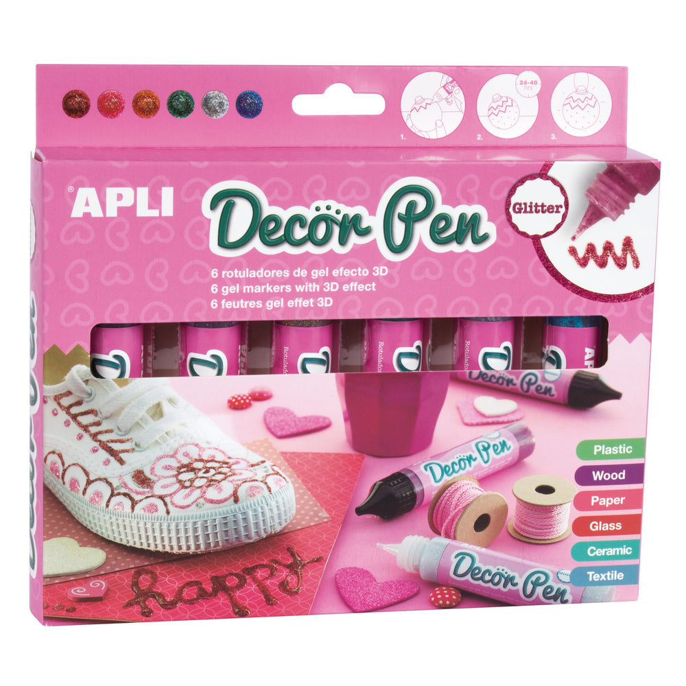 Gelmarker mit 3D-Effekt – Glitzer 6 Farben - Tublu.de