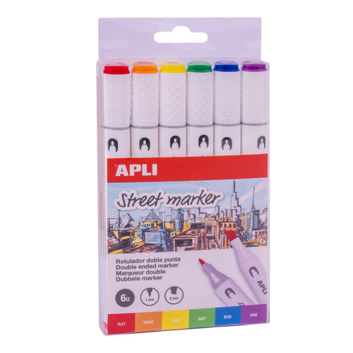 Doppelseitige Marker Street Marker – 6 Farben - Tublu.de