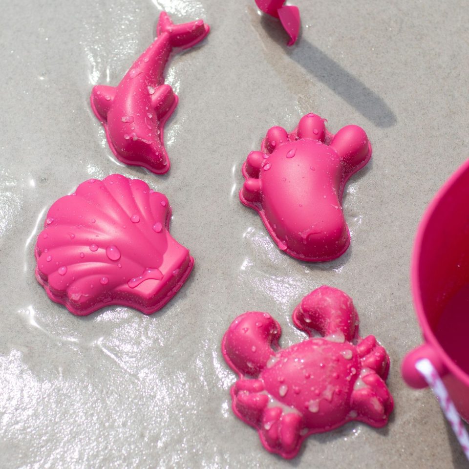 Silikon-Sandförmchen, 4 Stück – Kirschrot - Tublu.de