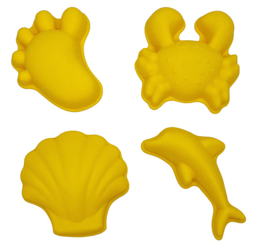 Silikon-Sandförmchen, 4 Stück – Pastellgelb - Tublu.de