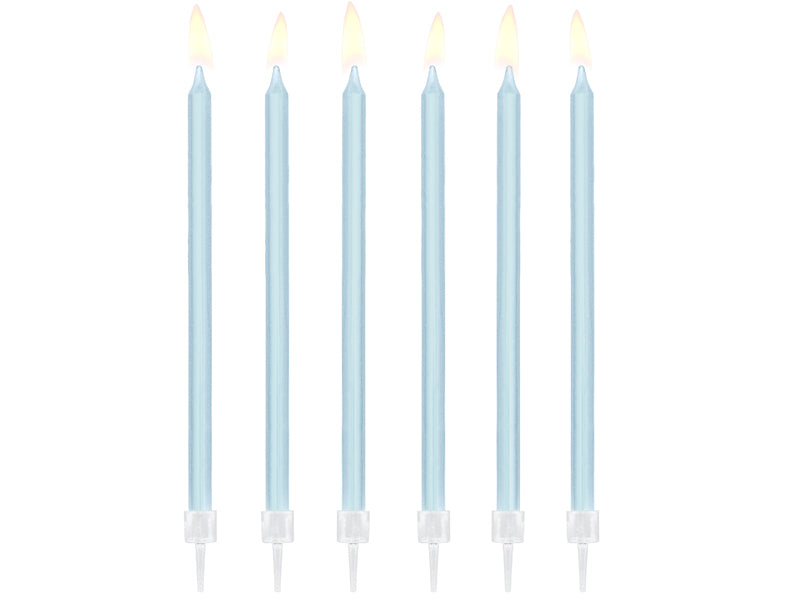 Geburtstagskerzen, glatt, 14 cm – hellblau