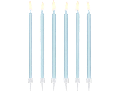 Geburtstagskerzen, glatt, 14 cm – hellblau