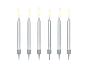 Geburtstagskerzen glatt 6 cm – silber