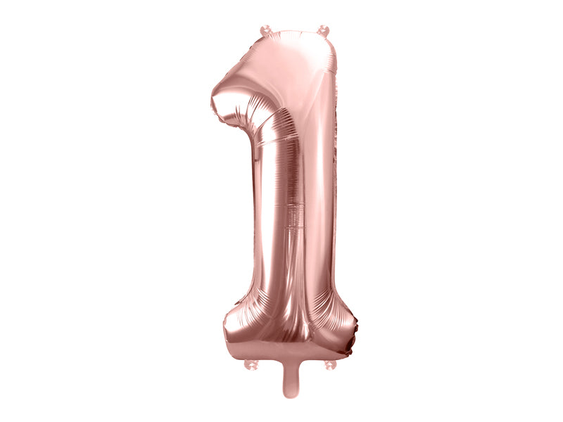 Folienballon 86 cm – Zahl 1 Roségold
