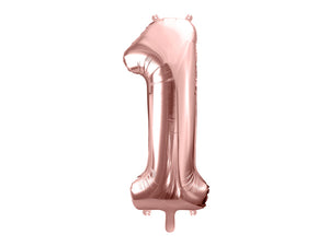 Folienballon 86 cm – Zahl 1 Roségold