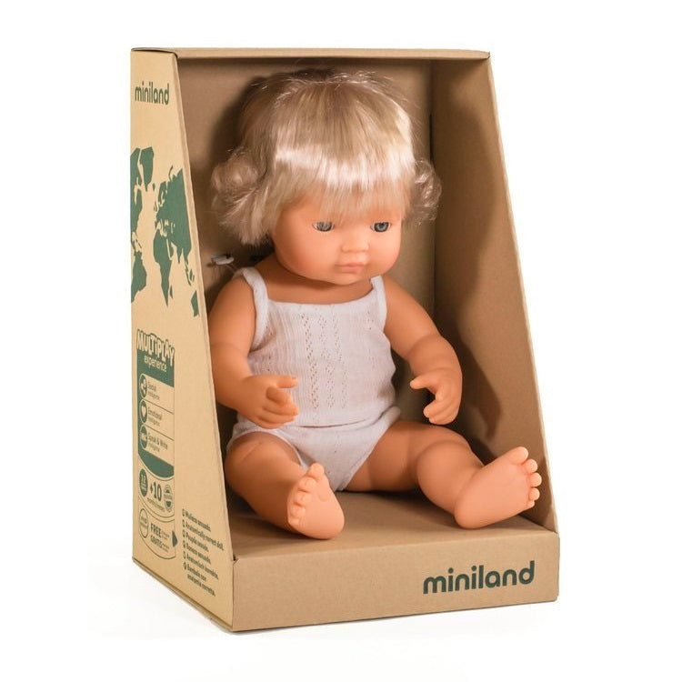 Puppe Mädchen mit Cochlea-Implantat Doll – Europäerin 38 cm