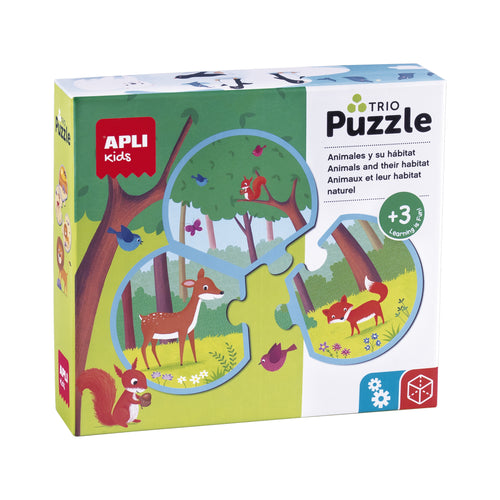 Dreiteiliges Puzzle – Tiere und ihre Umgebung 3+ - Tublu.de