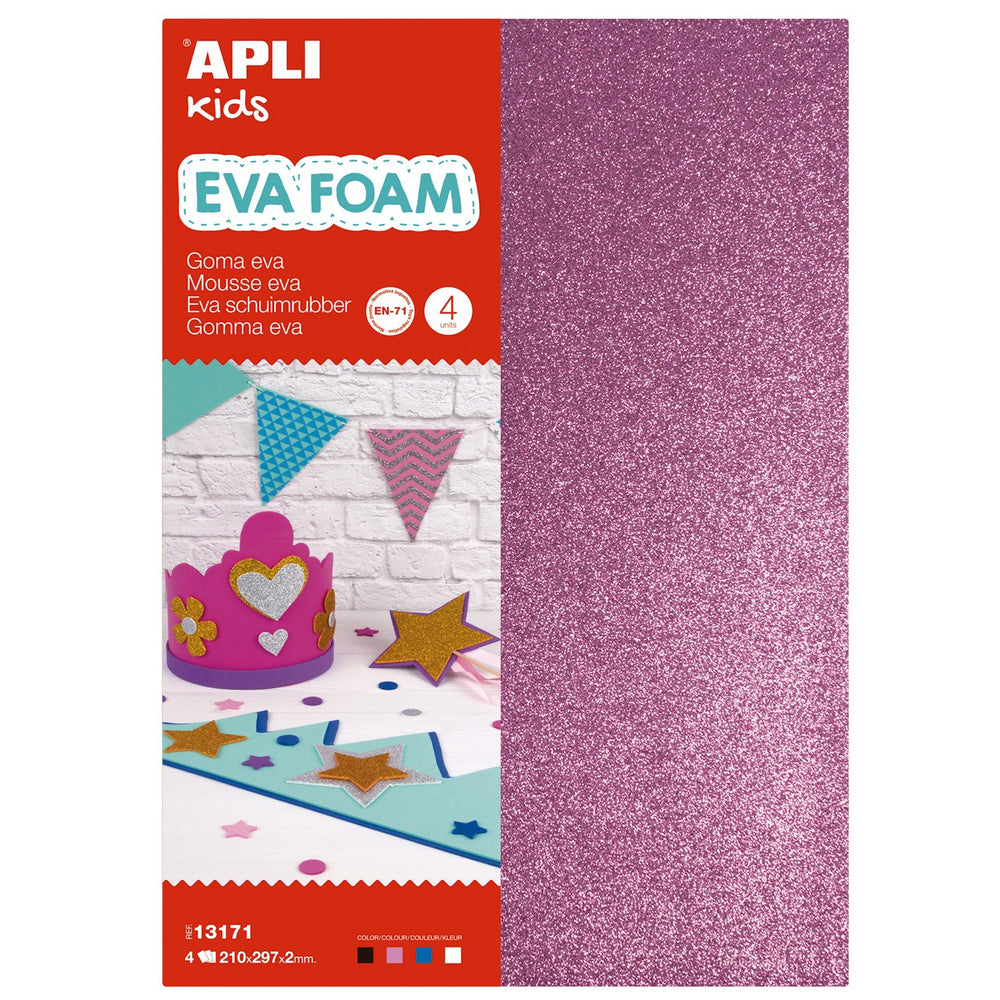 EVA-Schaumstoff in A4-Bögen – BROKAT WH, BK, PNK, BL 4 Stück - Tublu.de