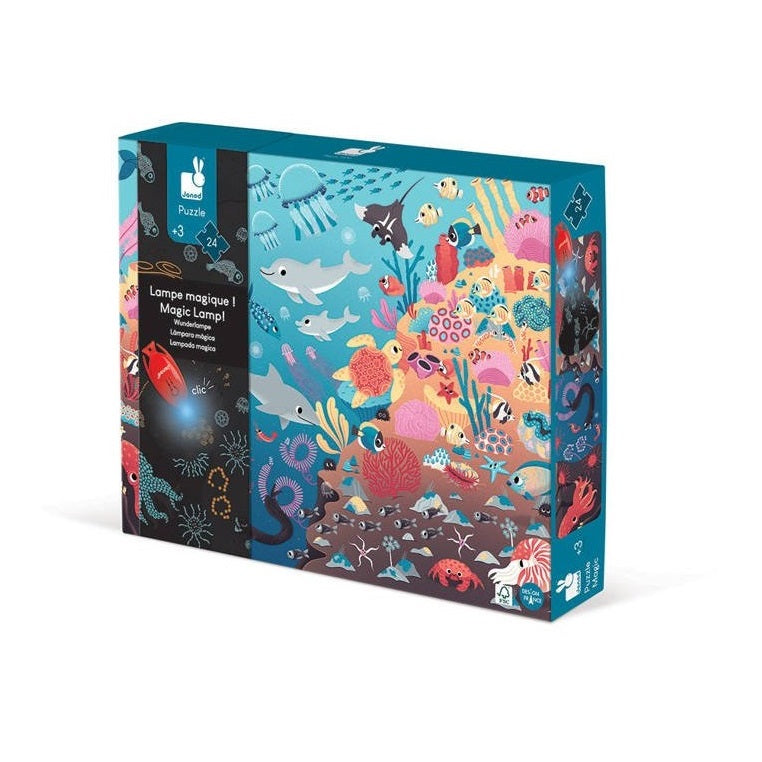 Leuchtendes Puzzle mit Mini-UV-Lampe – Ozean 24 Teile 3+ - Tublu.de