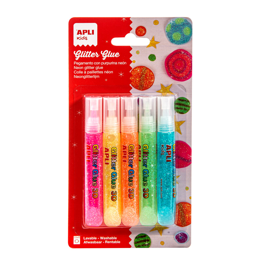 Dekorativer Glitzerkleber – 5 fluoreszierende Farben - Tublu.de