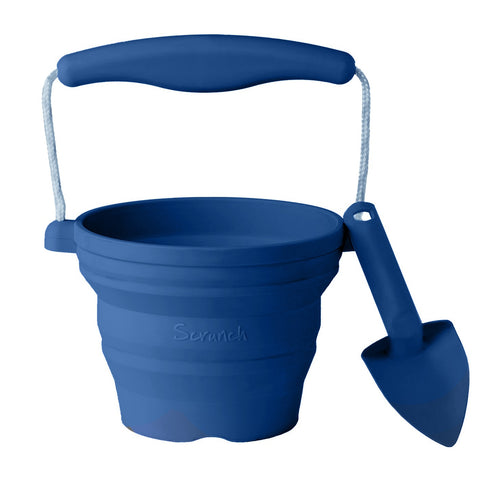 Mini-Silikoneimer mit Schaufel – Dunkeblau - Tublu.de