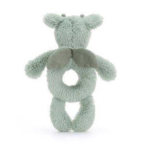 Jellycat Rassel Drache – Mintgrau 18 cm weiche babyfreundliche Greifling Rassel