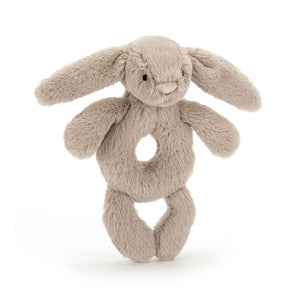 Jellycat Rassel Hase - Beige 18 cm weiche Plüschgreifling für Babys und Kleinkinder
