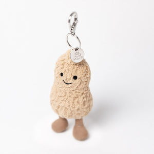 Jellycat Schlüsselanhänger - Fröhlicher Erdnuss 18 cm aus weichem Plüsch mit lächelndem Gesicht