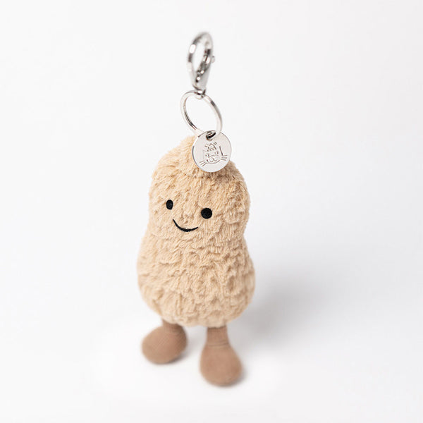 Jellycat Schlüsselanhänger - Fröhlicher Erdnuss 18 cm aus weichem Plüsch mit lächelndem Gesicht