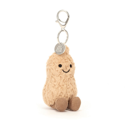 Jellycat Schlüsselanhänger - Fröhlicher Erdnuss 18 cm Kuschelanhänger mit Metallclip