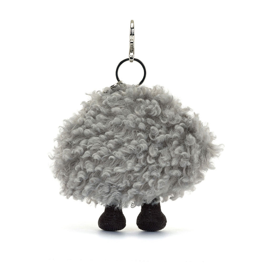 Jellycat Schlüsselanhänger – Gewitterwolke 13 cm aus weichem, flauschigem Material mit kleinem Gesicht und Befestigungsring