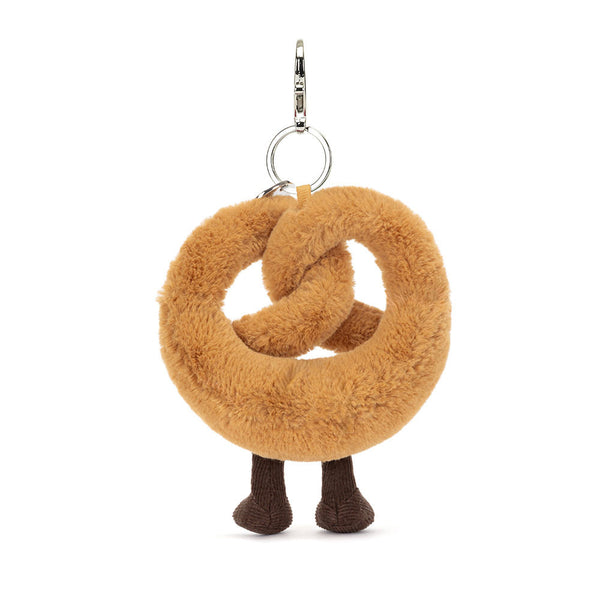 Schlüsselanhänger – Lächelnder Brezel 17 cm von Jellycat, weicher Kuschelanhänger in Brezelform