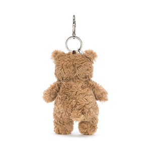 Jellycat Schlüsselanhänger - Teddybär Bartholomäus 12 cm braun flauschig mit Metallring