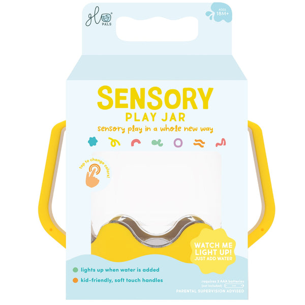Glo Pals Zabawka progresywna Sensorik-Glas zum Befüllen mit Wasser gelb mit kinderfreundlichen Griffen