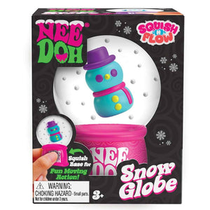 Sensorischer Stressball – Snow Globe Needoh in einer Verpackung mit einem Schneemann im Inneren