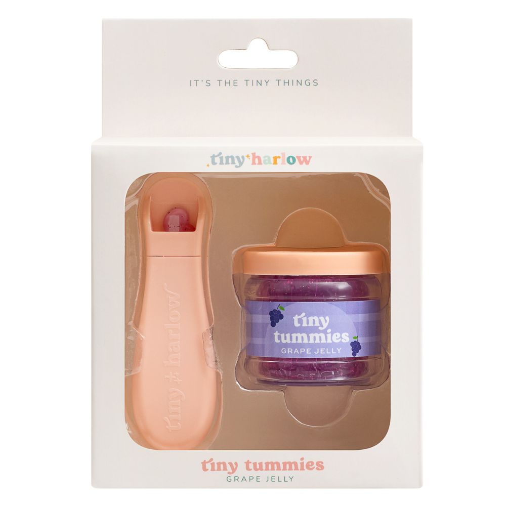 Magisches Glas Puppenfutter Traube in einem kleinen Glas mit einem Löffel für Puppenzubehör von Tiny Harlow
