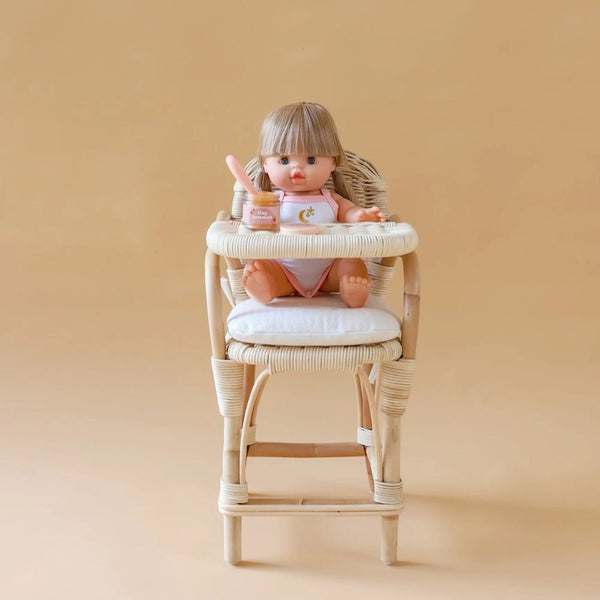 Tiny Harlow Puppen Füttern Lernspielzeug mit Hochstuhl und Puppe für kreatives Spielen