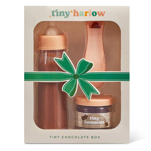 Tiny Tummies Set Zauberflasche mit Flasche, Schokolade und Löffel für Puppenliebhaber